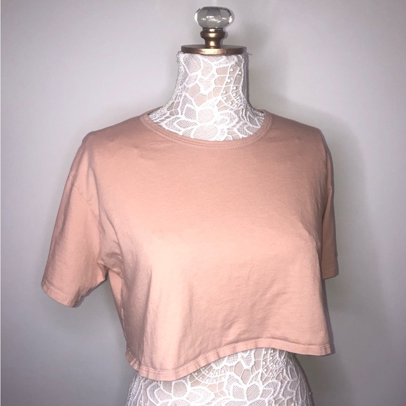 Forever 21 Tops - Forever 21 short sleeve cotton cropped tee t-shirt Peach Tan color Size …